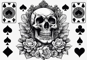 skeleton with poker chips tattoo idea