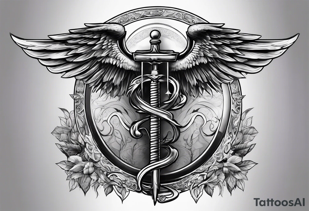 staff of caduceus tattoo idea