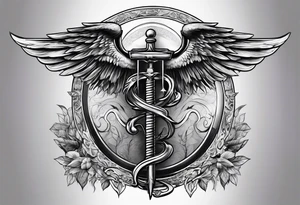 staff of caduceus tattoo idea