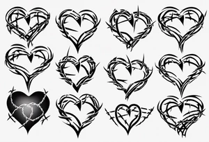 Heart with barbed wire tattoo idea