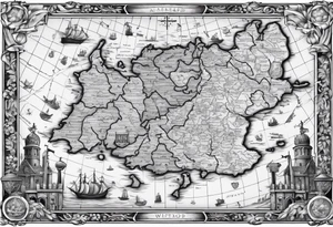 map of England with sword tattoo idea