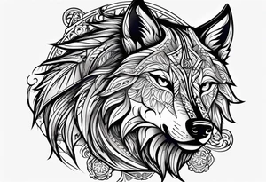 Slavic wolf tattoo idea