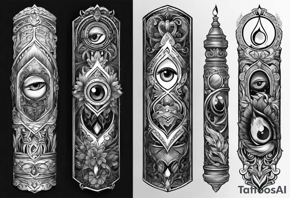 Neotraditional torch with a eye tattoo idea