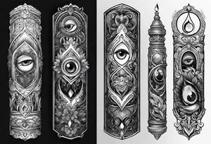 Neotraditional torch with a eye tattoo idea