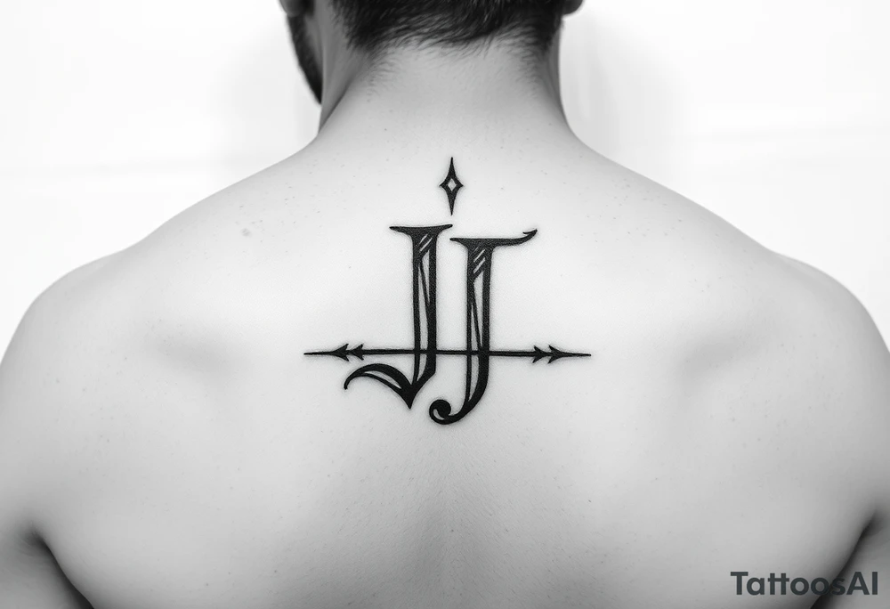 2 letter j interlining for a tattoo on a wrist it’s for a male tattoo idea