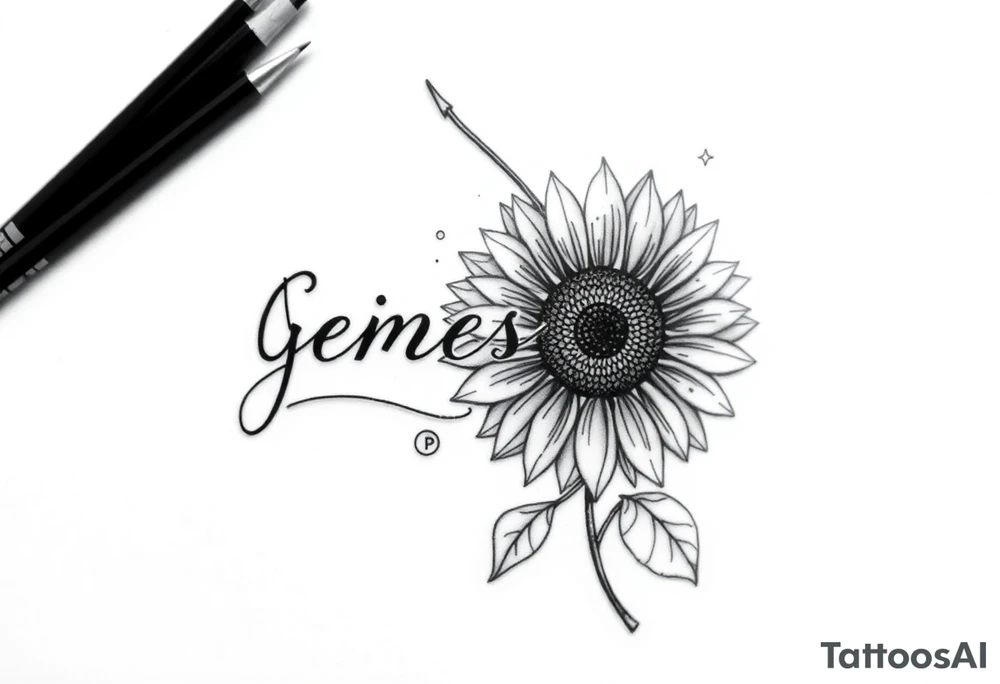 Sagittarius, name genesis and a sunflower tattoo idea