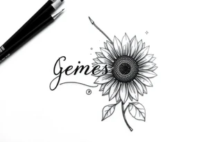 Sagittarius, name genesis and a sunflower tattoo idea
