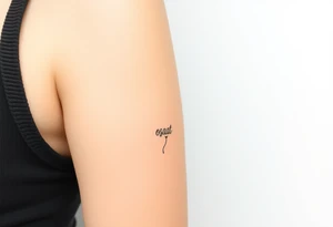 small yellow balloon without string 
with letters osaat on bicep tattoo idea