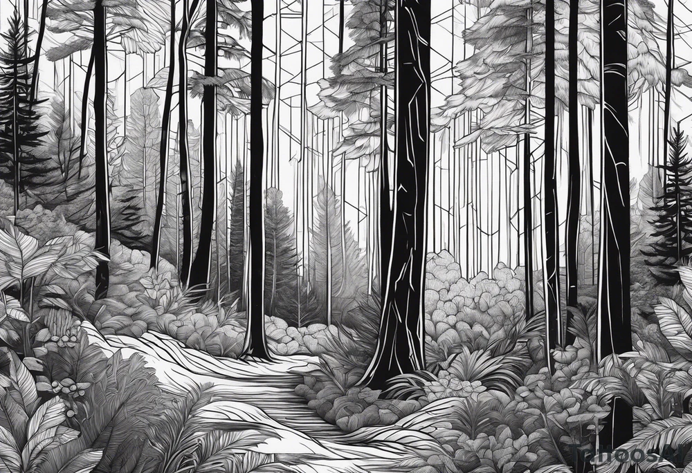 Dense forest tattoo idea