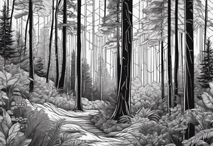 Dense forest tattoo idea