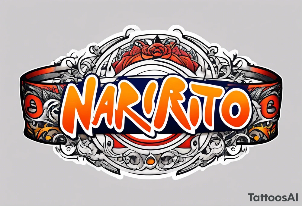 A naruto headband with the letters AR in the middle tattoo idea