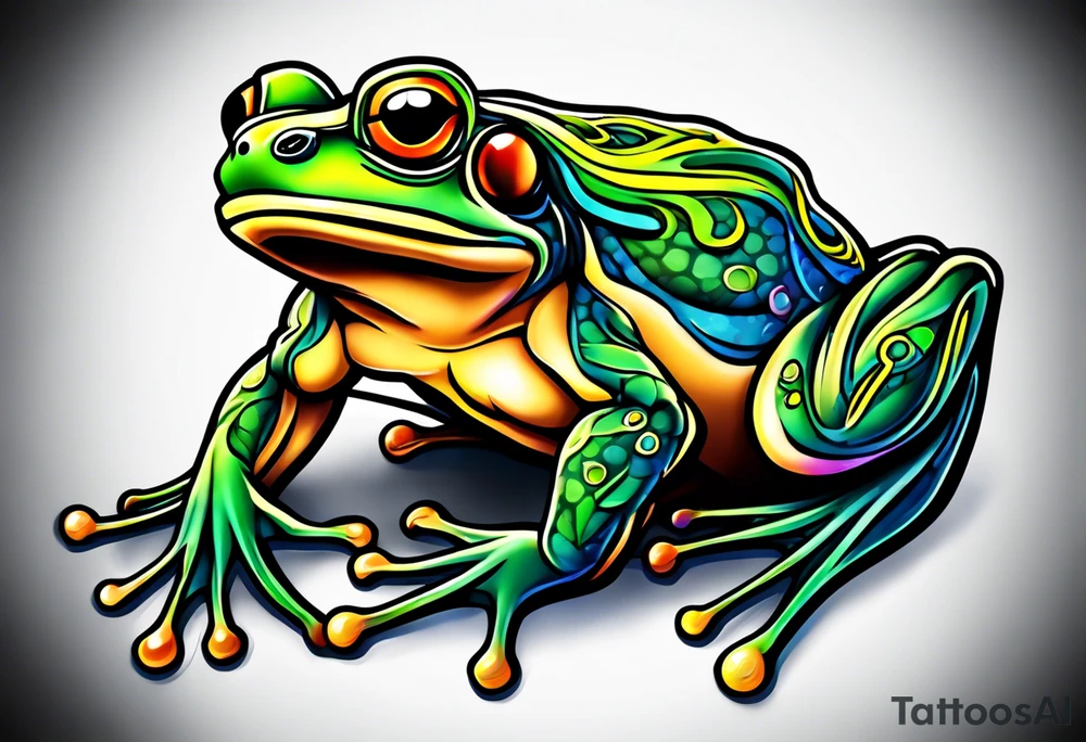 Bodybuilder frog tattoo idea