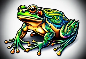 Bodybuilder frog tattoo idea