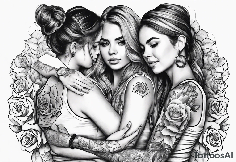 Girls playing ring around the rosey tattoo idea