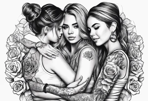 Girls playing ring around the rosey tattoo idea
