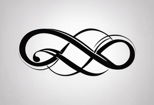 Infinity Symbol with Initials: Incorporate the infinity symbol, with the couple’s initials intertwined within the loop. This design can be exclusively in black or with a touch of red on the initials. tattoo idea