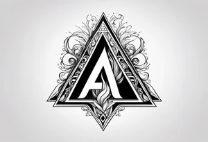 Letter A with fire tattoo idea