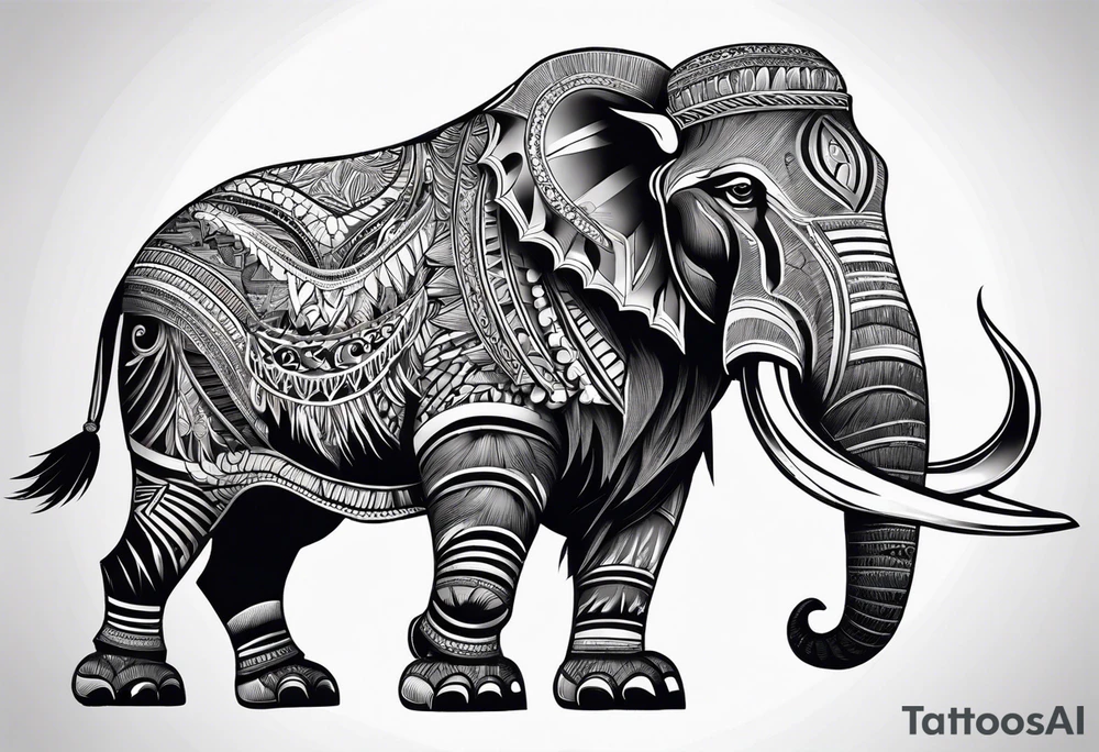 Mastadon with tusks. tattoo idea