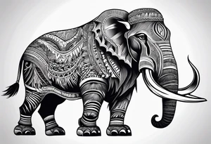 Mastadon with tusks. tattoo idea