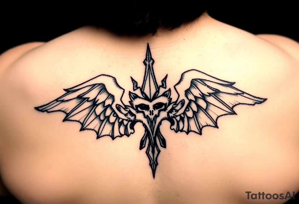 Bottom of the back tat the says gunsmokesolo tattoo idea