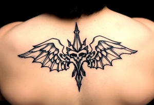 Bottom of the back tat the says gunsmokesolo tattoo idea