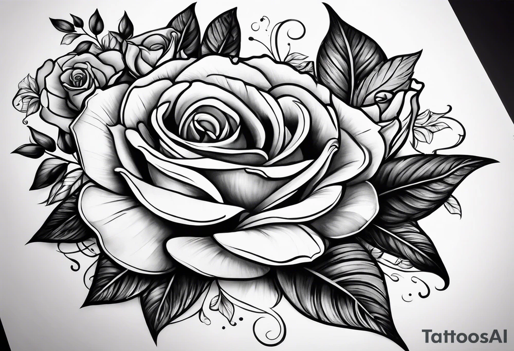 violeys and rose tattoo idea
