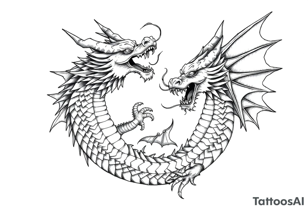 roaring dragons tattoo idea