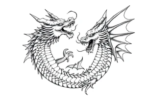 roaring dragons tattoo idea