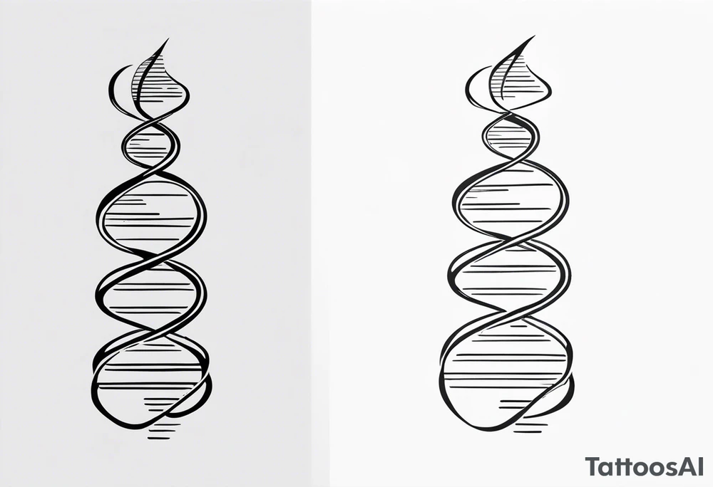 fine line tattoo of dna tattoo idea