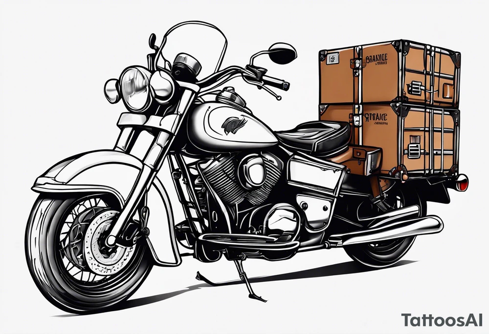 Courier with packages in panic tattoo idea