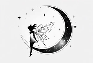 Moon and Fairy Dust tattoo idea