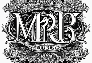 letters: "MRBG" underlined, equally separated
simple, clear, plain, unadorned tattoo idea