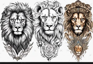 Half lion Half godess tattoo idea