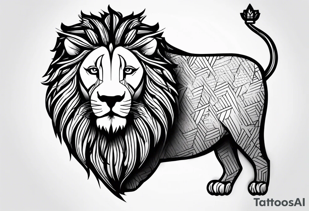 majestic lion, dominican republic flag, proud dominican republic beach, 111, timeless tattoo idea