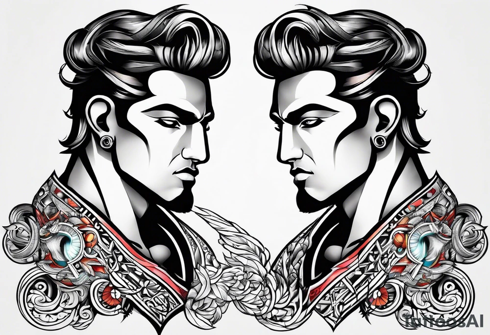 Gemini twins male symbol tattoo idea