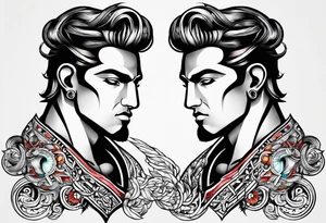 Gemini twins male symbol tattoo idea
