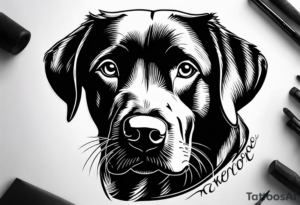 Black Labrador tattoo idea