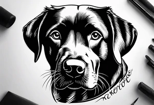 Black Labrador tattoo idea