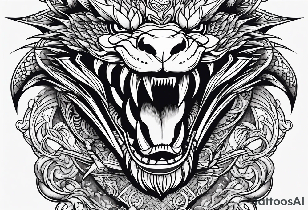 roaring dragons tattoo idea