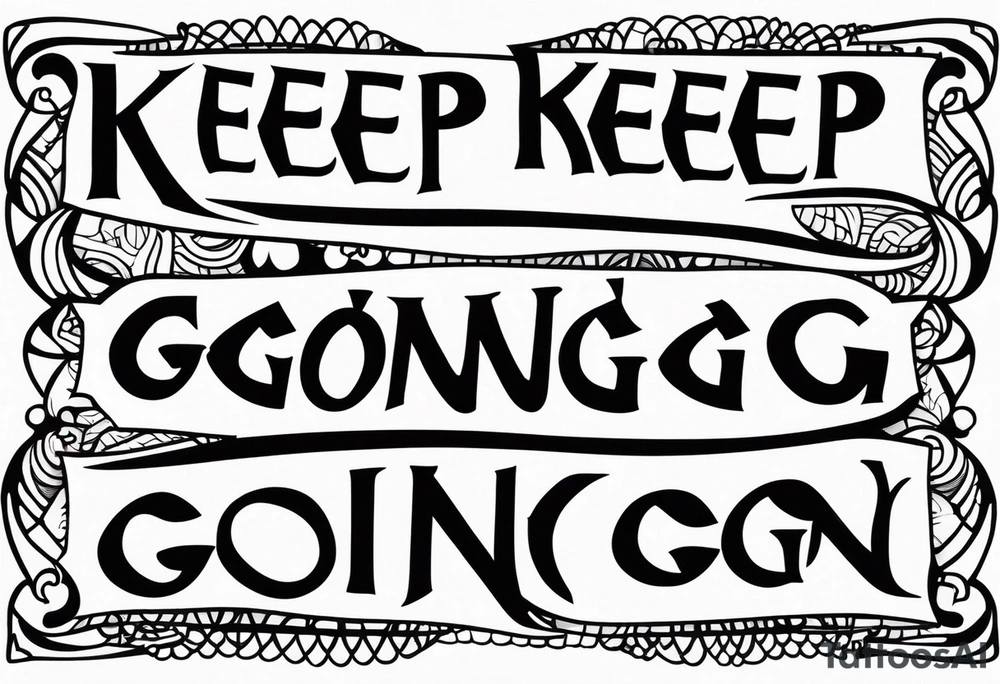 text Keep Going tattoo idea