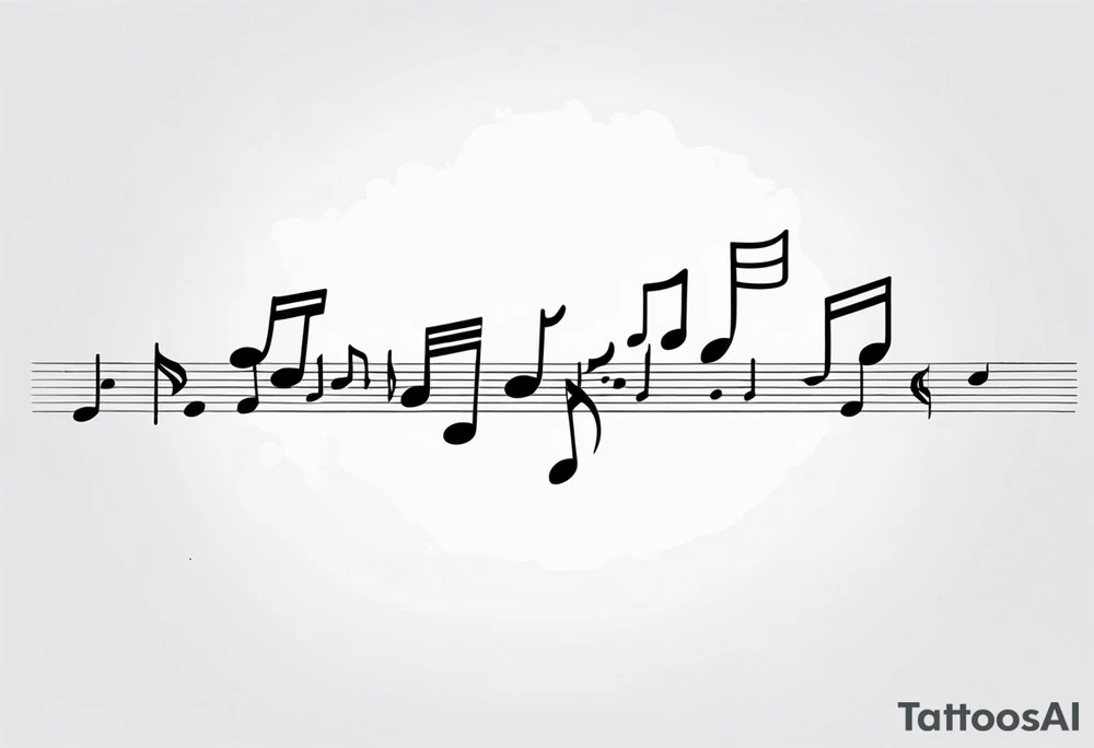 Musical notes connecting toddlers dancing tattoo idea