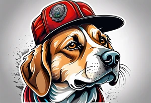 Grunge dog tattoo idea