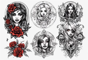Female forearm, daughter, son, not Gothic tattoo idea