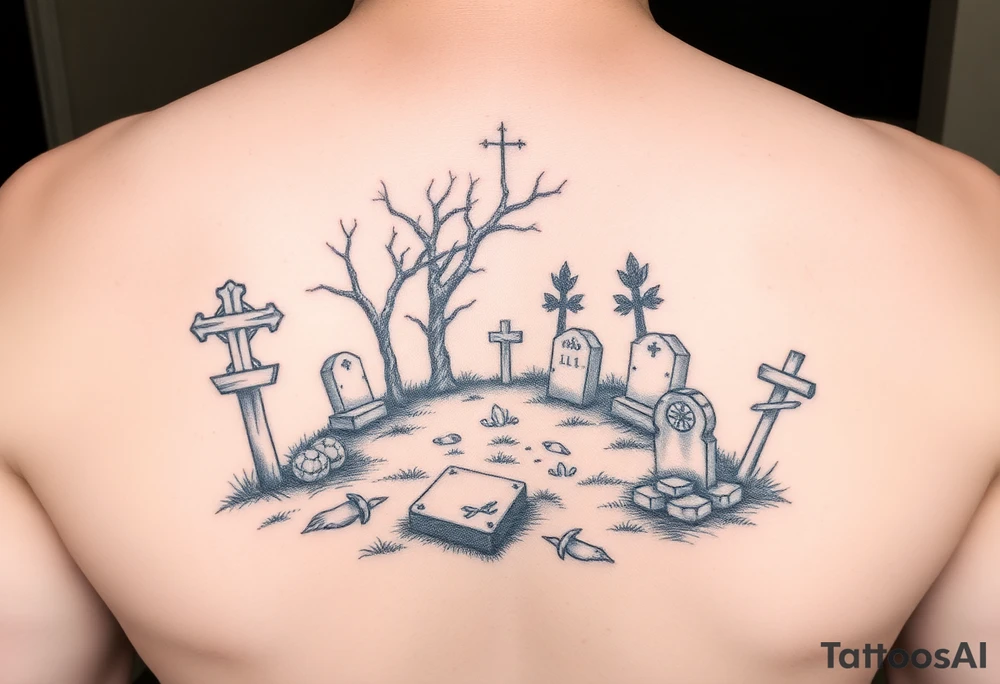 picnic at a graveyard tattoo idea