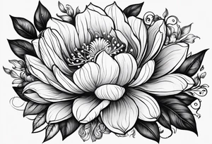 This phrase 'God grant me the serenity to accept the things I cannot change, Courage to change the things I can, and Wisdom to know the difference.' In a flower tattoo idea