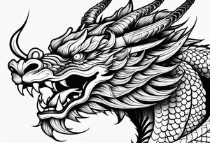 Japanese dragon upper arm wrapping the arm tattoo idea