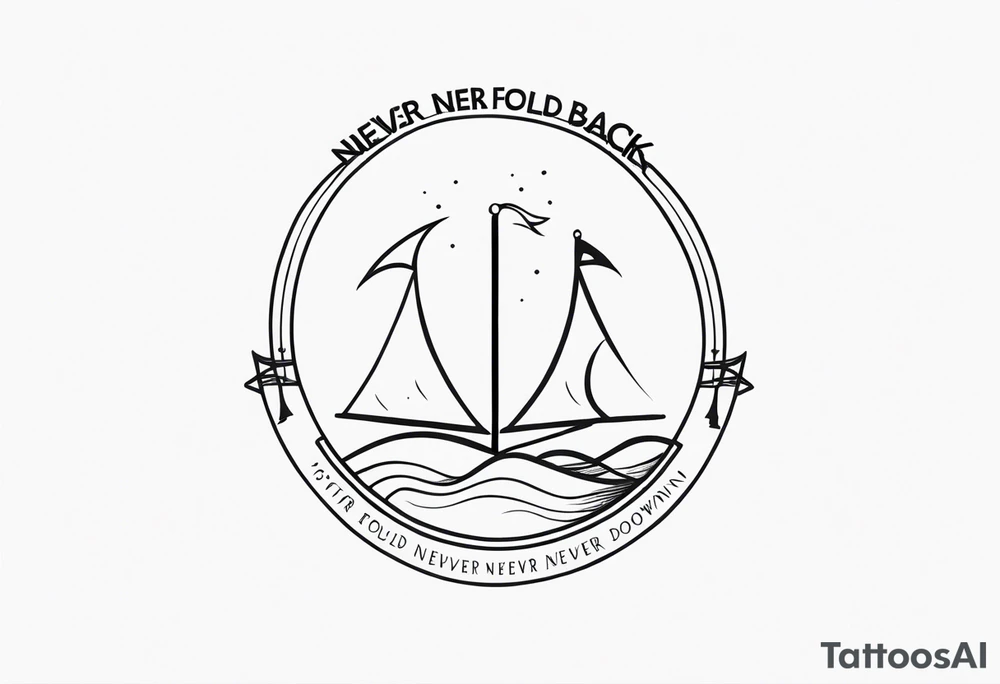 Minimalist design for a small tattoo with quote " never fold never back down" tattoo idea