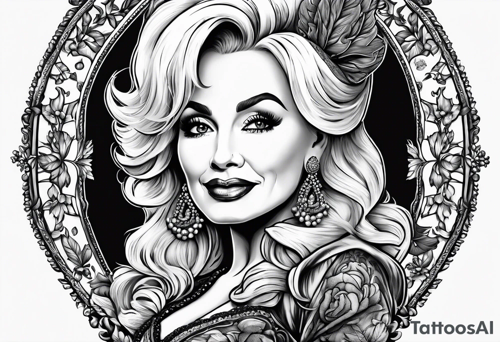 Dolly Parton holding an acorn tattoo idea