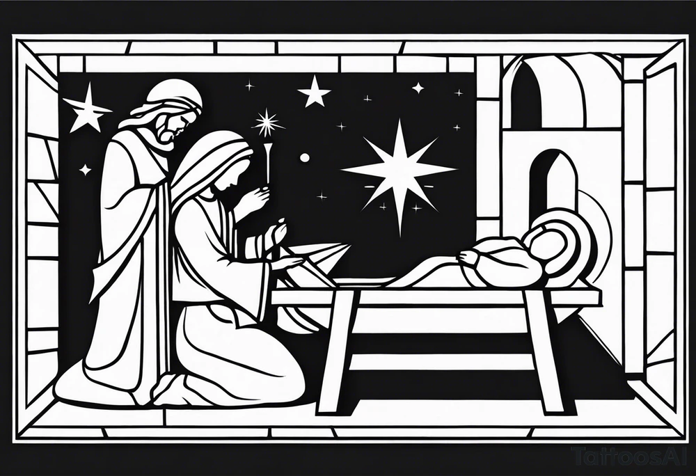 Bethlehem manger scene tattoo idea
