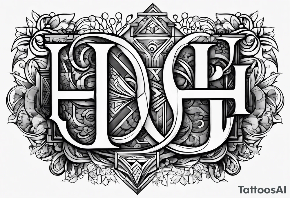 Honorata and Jacek marriage. Generate a tattoo from the letters H and J tattoo idea
